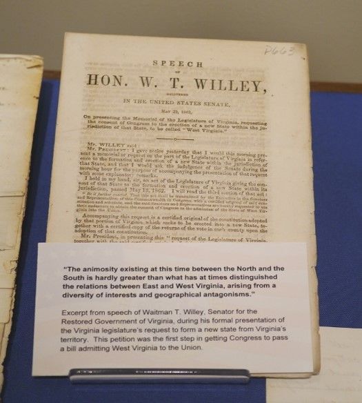 A petition from a formal presentation by Waitman Willey to allow West Virginia to enter the Union