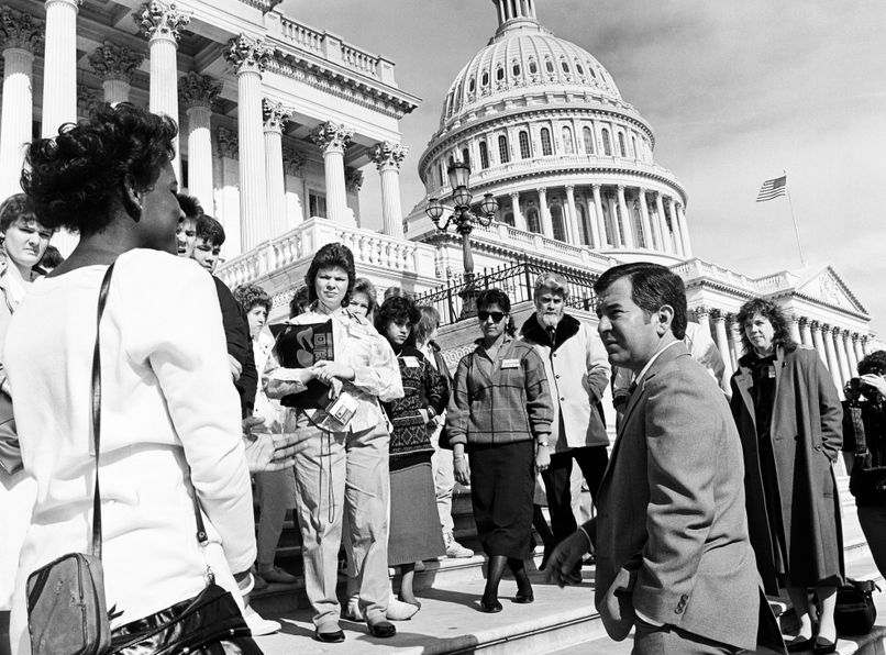 Congressman Nick Rahall speaks to constituents on the steps of the U.S. Capitol