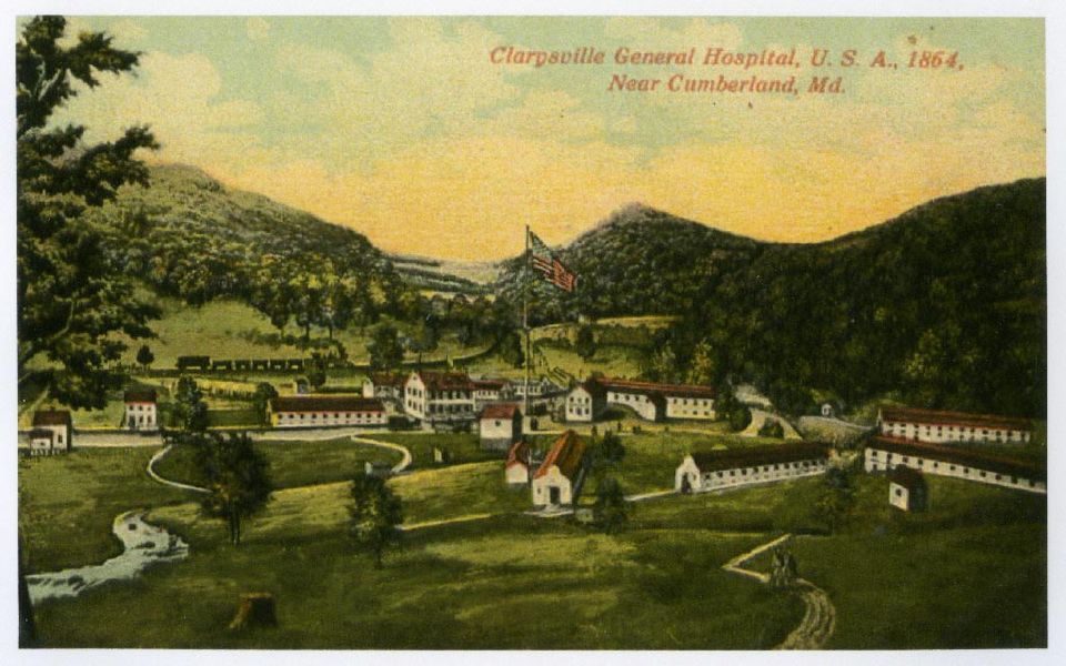 Postcard of Clarysville Civil War Hospital