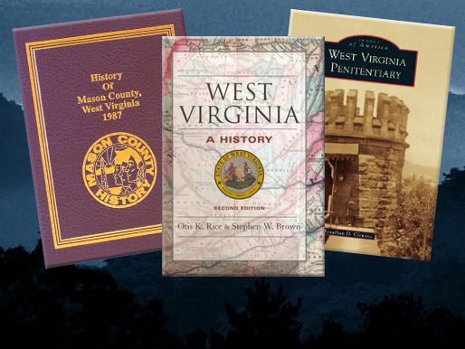 An image of three books related to West Virginia history