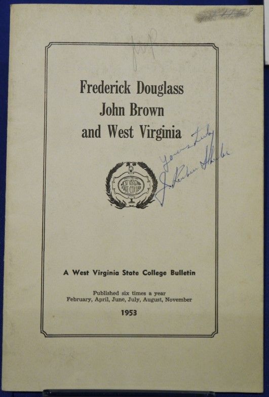 A front page of speech, the title reads "Frederick Douglass John Brown and West Virginia.: